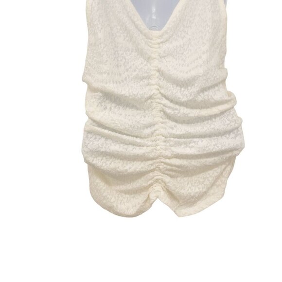 Free People Lace Ruched Love Her Tank Top Cami Ivory White Gardenia - Picture 10 of 12